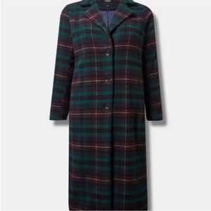 NWOT Torrid 2XPlaid Car Coat